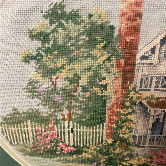 Framed Vintage Cottage Needle Point by Art - Picture 5 of 7